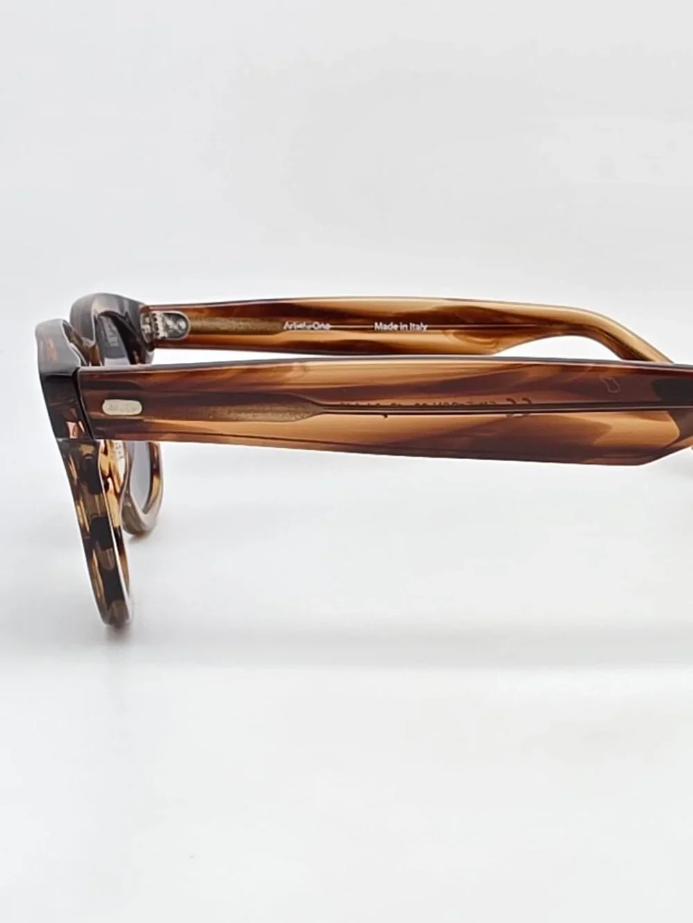Article One Cameroon 22 Brown Stripe Sunglasses FRAME ONLY Italy 47-24-145